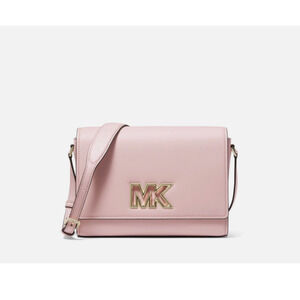 Michael Kors Mimi Medium Leather Messenger Crossbody (Powder Blush)